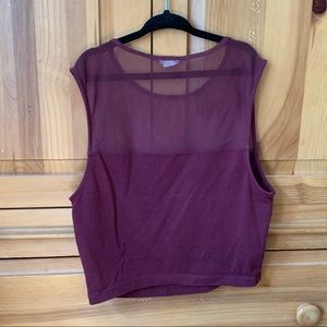 Purple Crop Top With Mesh top